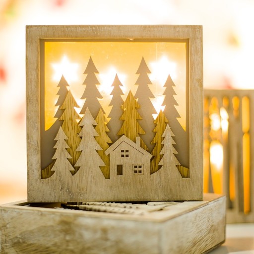 Decorazione in legno luminosa