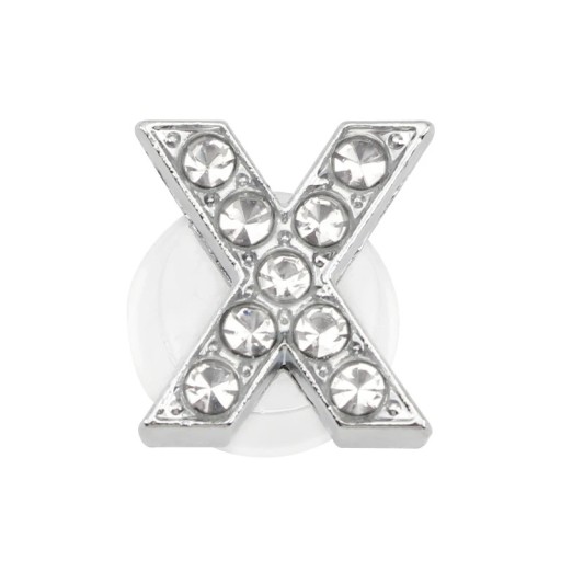 Decorazione in pietre per crocs lettera X 2,5–3 cm decorazione in PVC argento per personalizzare le scarpe e completare lo stile