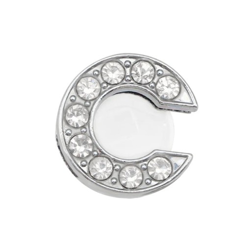 Decorazione in strass per crocs lettera C 2,5–3 cm decorazione in PVC argento per personalizzazione delle scarpe e creazione di iniziali