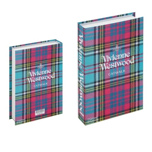 Decorazione libro falso motivo tartan non apribile finta libro design a scacchi colorato accessorio d'arredo stiloso per interni