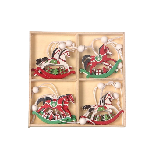 Decorazione natalizia in legno 12 pz