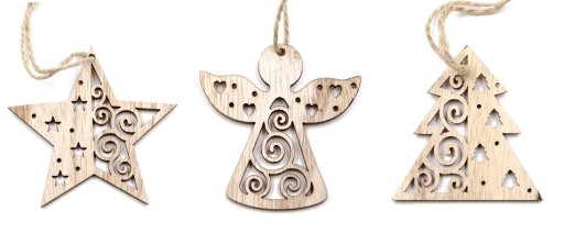 Decorazione Natalizia in Legno - 6 pezzi