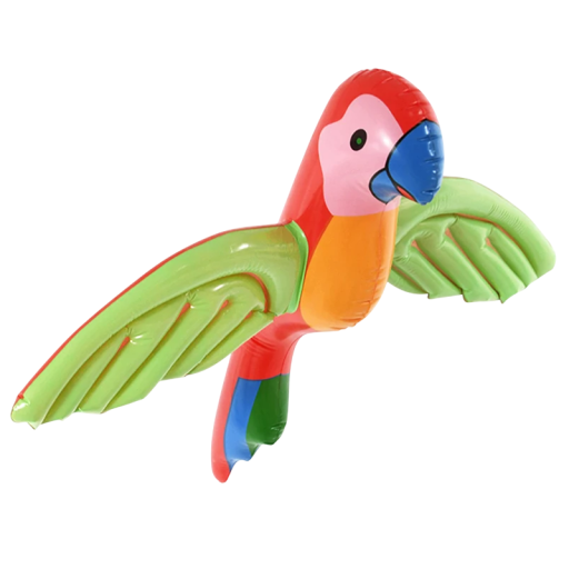 Decorazione per festa hawaiana pappagallo gonfiabile PVC 56x72 cm Festa estiva tropicale Compleanno Giocattolo per bambini Giochi in piscina