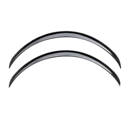 Deflectores de rueda de goma universales 73 cm Negros brillantes 2 unidades Arcos de guardabarros Extensión de guardabarros Protección