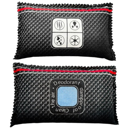 Dehumidifying Bag for Car 18 x 11 cm Striped Bag with Mineral Filling Reusable with Humidity Indicator