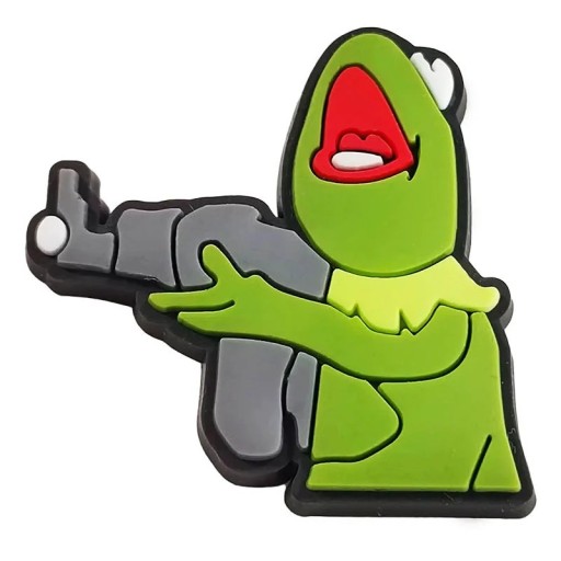 Dekorace na crocsy animovaný žabák oblékání PVC zelená vícebarevná ozdoba do crocs obuvi doplněk do nazouváků s motivem postavy