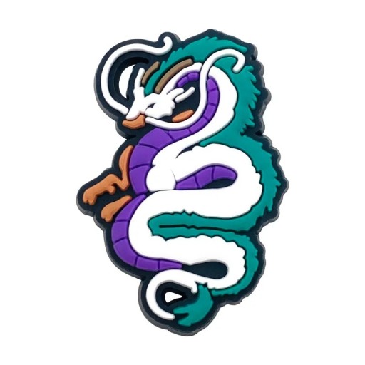 Dekorace na crocsy barevný drak PVC vícebarevná ozdoba na boty se snadným uchycením pro crocs obuv stylový doplněk