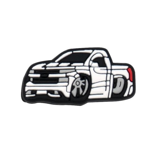 Dekorace na crocsy bílý pickup 3–4 cm PVC ozdoba do crocs obuvi doplněk na nazouváky s otvory