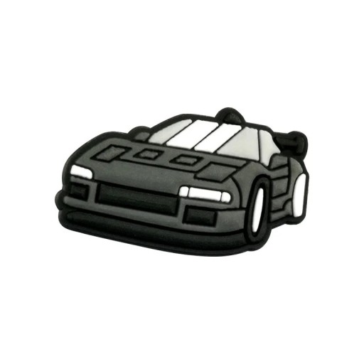 Dekorace na crocsy černé sportovní auto 3–4 cm PVC ozdoba na boty crocsy doplněk pro úpravu nazouváků s otvory