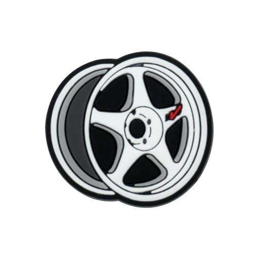 Dekorace na crocsy disk kola pneumatika 3–4 cm PVC ozdoba do crocs obuvi doplněk na nazouváky s otvory