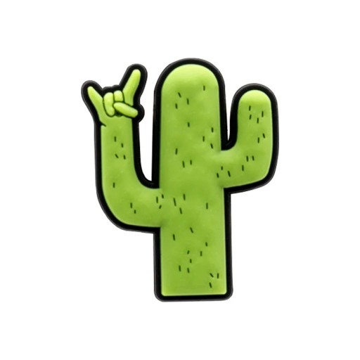 Dekorace na crocsy kaktus s gestem 2–3 cm PVC zelená ozdoba do bot stylový doplněk pro crocs obuv s originálním motivem