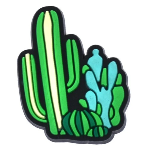 Dekorace na crocsy kaktusy PVC zelená ozdoba do nazouvací obuvi doplněk do otvorů bot motiv pouštních rostlin