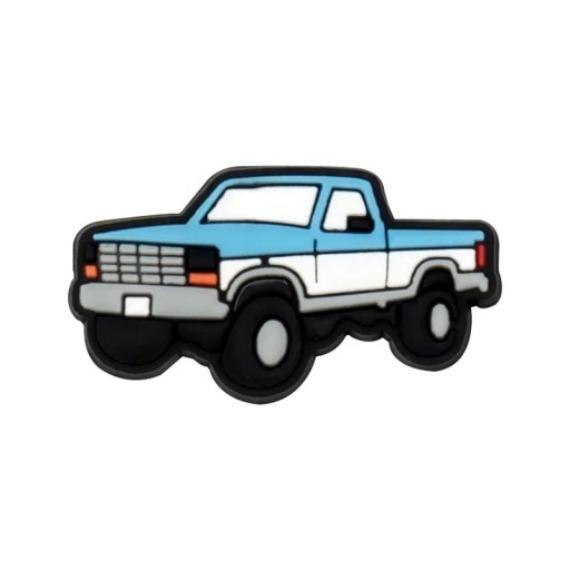 Dekorace na crocsy modro-bílý pickup 3–4 cm PVC ozdoba do crocs obuvi doplněk na nazouváky s otvory