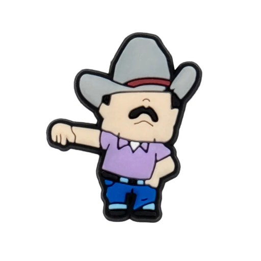 Dekorace na crocsy postavička kovboje 2–3 cm PVC barevná ozdoba do otvorů bot doplněk pro nazouvací obuv crocs