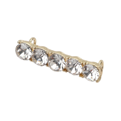 Dekorace na tkaničky bot s kamínky kovová zlatá ozdoba na tkaničky elegantní doplněk pro šněrovací obuv a úpravu vzhledu bot