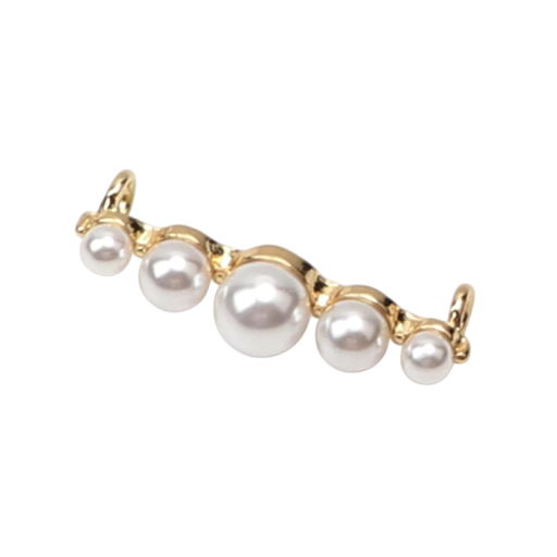 Dekorace na tkaničky bot zlatá s velkými perličkami 4 cm kov ozdoba na tkaničky s imitací perel doplněk pro šněrovací obuv