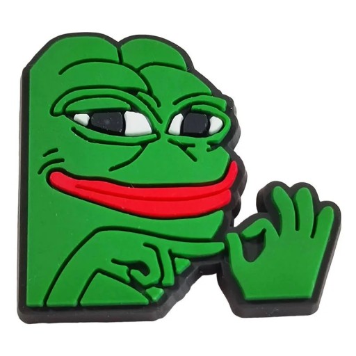 Dekoráció a crocsyhoz animált béka nem megfelelő gesztussal PVC zöld kiegészítő a crocs cipőhöz dísz a nyitott talpú cipőkhez
