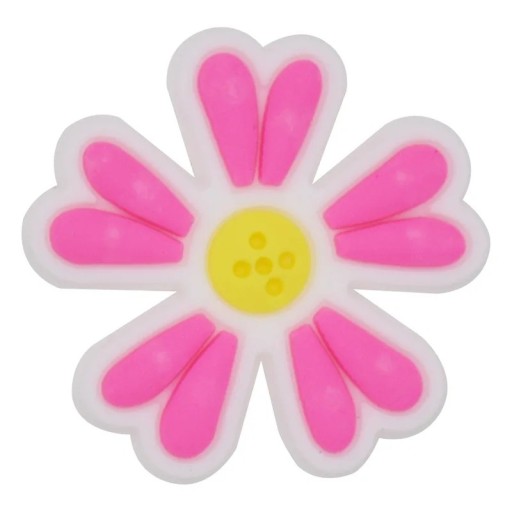 Dekoráció crocsra rózsaszín margaréta 2–3 cm PVC dísz a crocs cipőkhöz virágos kiegészítő a lábbeli személyre szabásához