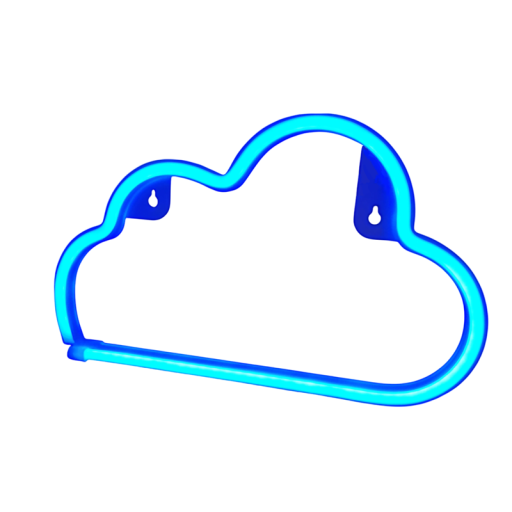 Dekoracja ścienna LED neon 30 x 19 cm Niebieska świecąca chmurka Dekoracja ścienna USB lub 3 baterie AA Pokój dziecięcy Sypialnia