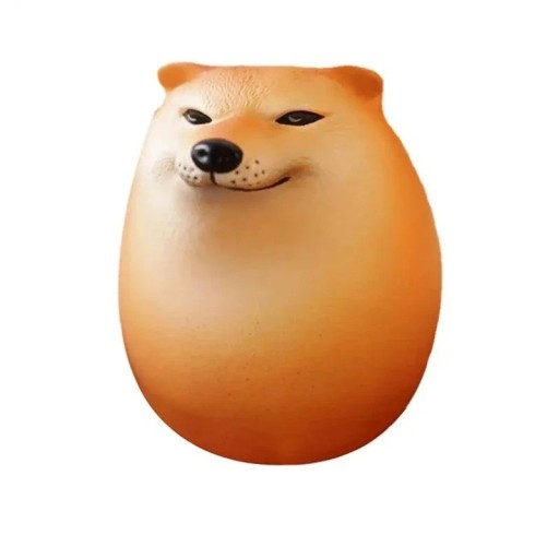 Dekoracja Shiba Inu z jajkiem z PVC 4,5×6 cm zabawna figurka antystresowa z realistycznymi szczegółami