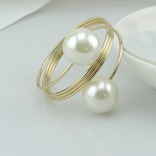 Dekorační kroužky na ubrousky s perlami 10 ks