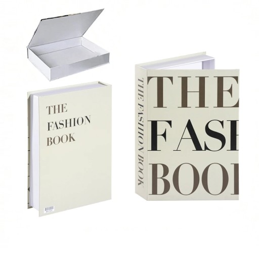 Dekoracyjna fałszywa książka THE FASHION BOOK z minimalistycznym designem