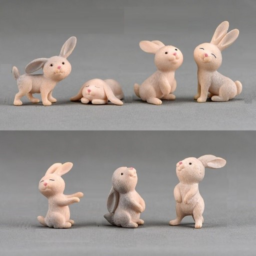 Dekoracyjne figurki króliczków 7 szt