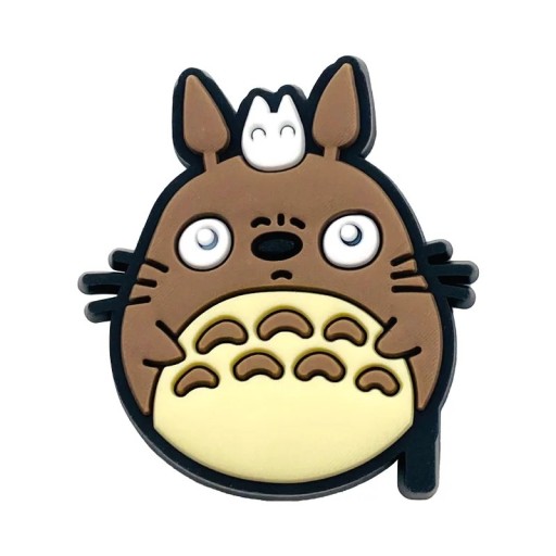 Dekoration für Crocs niedlicher animierter Hase PVC Schuhzubehör braun-beige mit schwarzem Rand und einfacher Befestigung