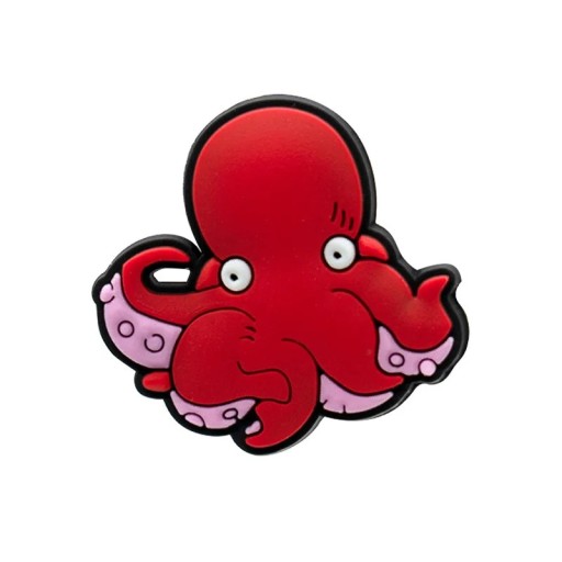 Dekoration für Crocs Oktopus 2–3 cm PVC rot-rosa Schuhschmuck mit maritimem Motiv für einfaches und leichtes Einsetzen