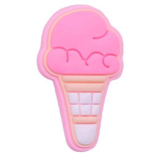 Dekoration für Crocs rosa Eiscreme 2–3 cm PVC Schuhzubehör zur Personalisierung von Schuhen mit einfachem Einsetzen