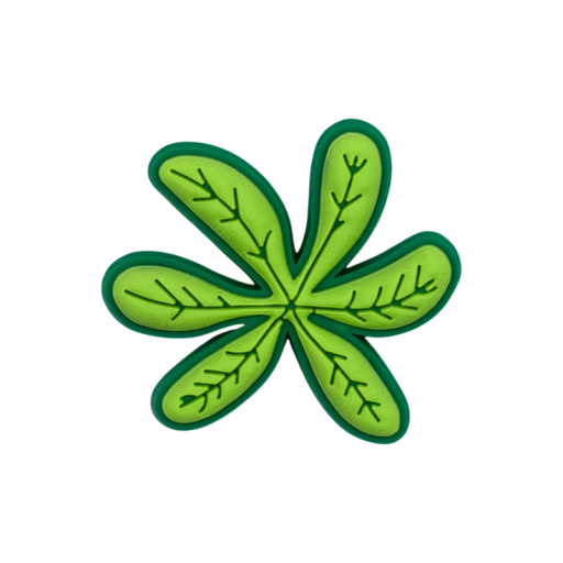 Dekoration für Crocs tropisches Palmblatt PVC grün zur Personalisierung von Crocs Schuhen pflanzliches Motiv leichtes Anbringen