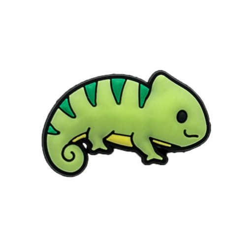 Dekoration til crocs chameleon 2–3 cm PVC grøn pynt til crocs sko til personliggørelse af fodtøj med let montering