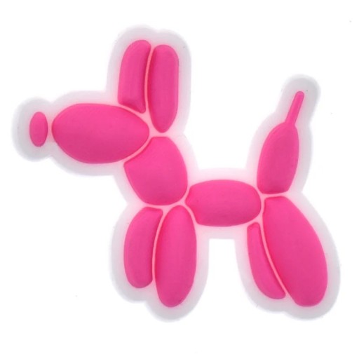 Dekoration til crocs lyserød hund lavet af balloner 2–3 cm PVC pynt til crocs sko legende dyremotiv til personliggørelse af fodtøj