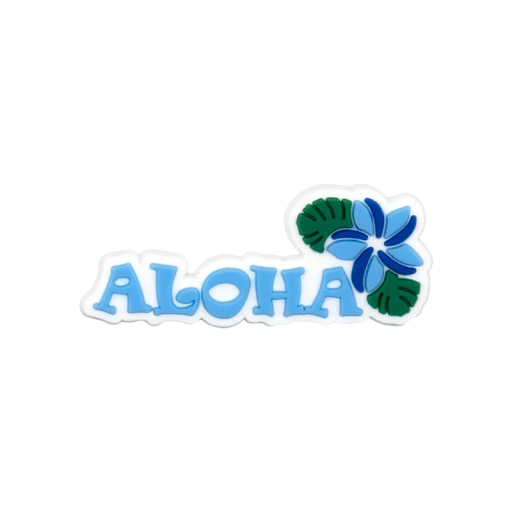 Dekoration til crocs sko aloha blå skrift PVC dekoration hvid blå grøn blomst tilbehør til crocs nem montering