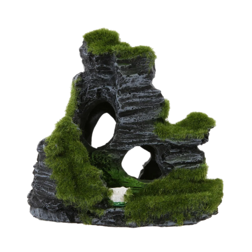 Dekoration till akvarium 11x5,5x9,5 cm Grotta för fiskar Resin gömställe Icke-toxisk akvariedekoration Säker för vatten Realistisk utförande