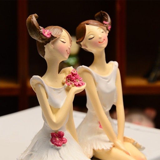 Dekorativ ballerinastatue 2 stk.