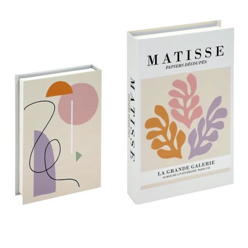 Dekorativ falsk bog med opbevaringsplads, åbningsbar, design Matisse - Stilfuld dekoration med opbevaringsplads til moderne interiører