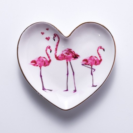 Dekoratív tányér flamingók