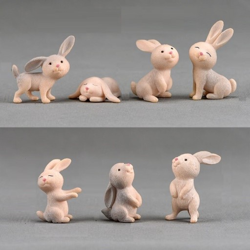 Dekorative kaninfigurer 7 stk.