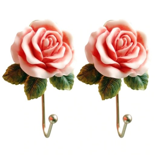 Dekoratívne háčiky s ruží 2 ks