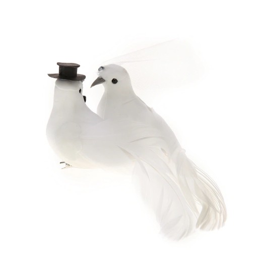 Dekoratívne svadobné holubice 2 ks