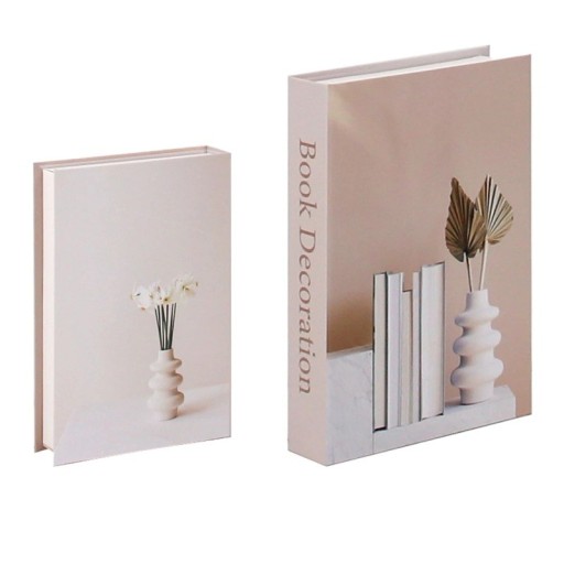 Dekorativní falešná kniha Otevíratelná skrýš s úložným prostorem Book Decoration Moderní béžový design Tajná schránka
