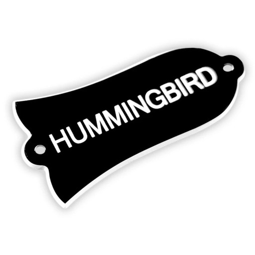 Dekorativt cover til elektrisk guitar Gibson Hummingbird Klokkeform med teksten Hummingbird Stilfuldt tilbehør til klassiske modeller Vintage look