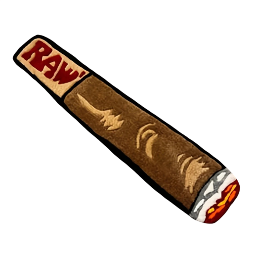 Dekorativt tæppe i form af en cigaret 20 x 60 cm polyester med skridsikker bagside brun original dekoration til indretning og værelse