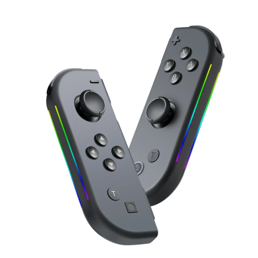 Delad trådlös gamepad för Nintendo Switch med RGB-ljus, 6-axlig sensor, vibration, turbofunktion och Bluetooth 5.0