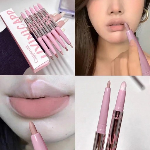 Delineador de labios de larga duración con pincel Lápiz labial y delineador de labios 2 en 1 mate Cosméticos a prueba de agua