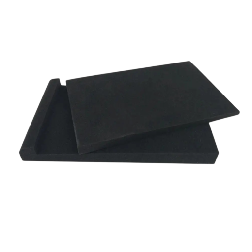 Dempingspads 2 stuks voor luidsprekers van akoestisch schuim 33 x 27 x 4 cm zwarte antivibratie-isolatie voor studio-monitoren en subwoofers