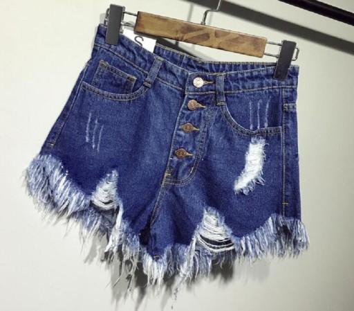 Denimshorts för kvinnor - Mörkblå