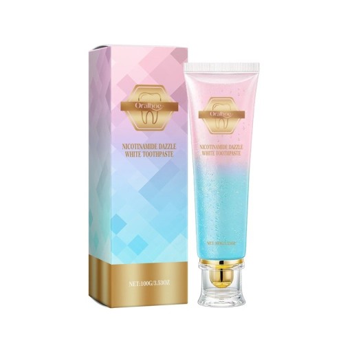 Dentifricio sbiancante al niacinamide 100 g Rimozione di macchie e tartaro Freschezza dell'alito Prevenzione dell'alito cattivo e riduzione della placca