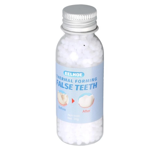 Dents artificielles modelables 30 g Pâte à modeler pour dents Réparation de dents Dents cosmétiques Accessoires pour Halloween Dents fausses DIY
